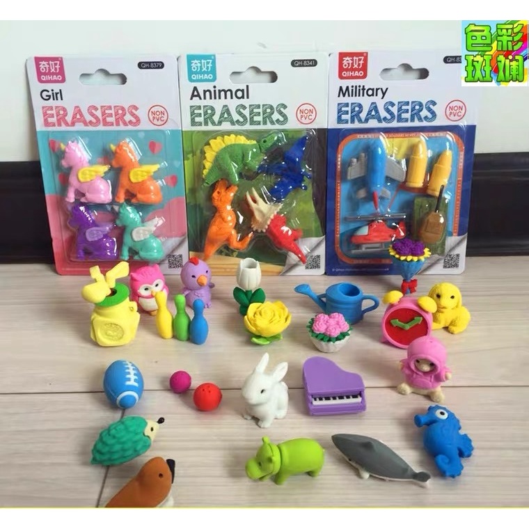 3D Cute Theme Children Eraser Stationery Set For Birthday Goodie Bag