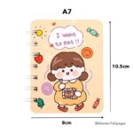stage for kids A A7 Mini Notebook Cute Notepad Kids Goodie Bag Gifts Children Day Gift Kid Birthday Gift Bag with an illustration of a girl holding a candy.