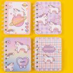 stage for kids A set of cute A7 Mini Notebooks with unicorns on them perfect for kids' goodie bags, Children Day gifts, or kid birthday gift bags.