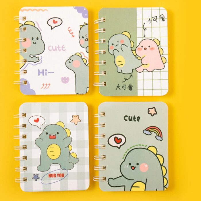 stage for kids A set of A7 Mini Notebooks with cute dinosaurs, perfect for kids' goodie bags or children's day gift.